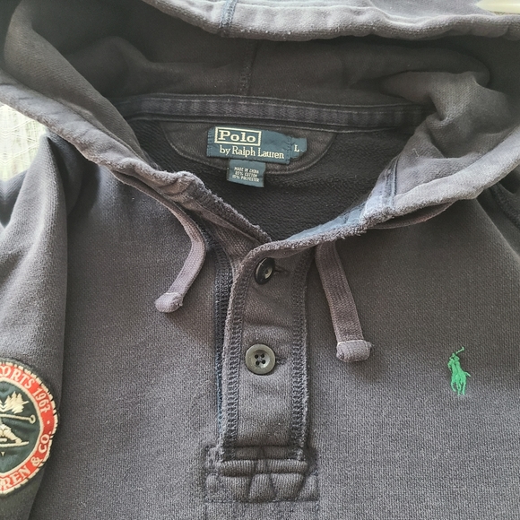 Polo Ralph Lauren Downhill Hoodie Pullover Large Winter Sports Cookie Patch - Picture 2 of 5